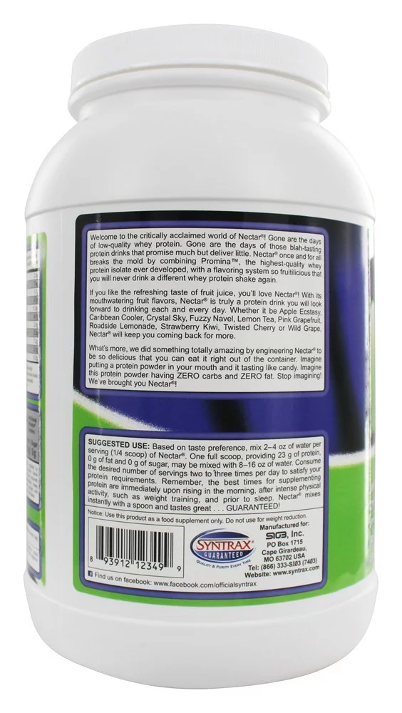 SI03 SynTrax Nectar Whey Protein Isolate, 2.12 lb
