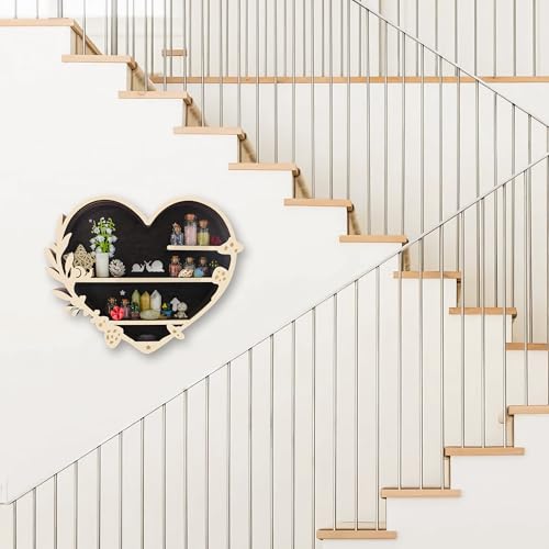 LED Mushroom Decor Cute Mushroom Floating Shelves, Crystal Shelf Display for Wall, Rock Gem Stone Storage Organizer, Trinkets Holder, Knick Knack Shelf, Mushroom Item, Unique Gift for Mushroom Lovers