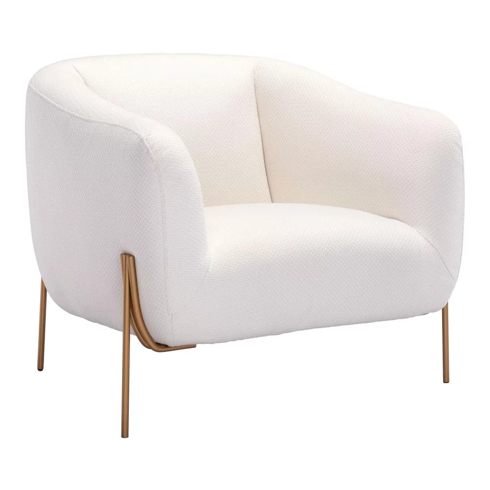 Micaela Arm Chair, Ivory & Gold, Belen Kox