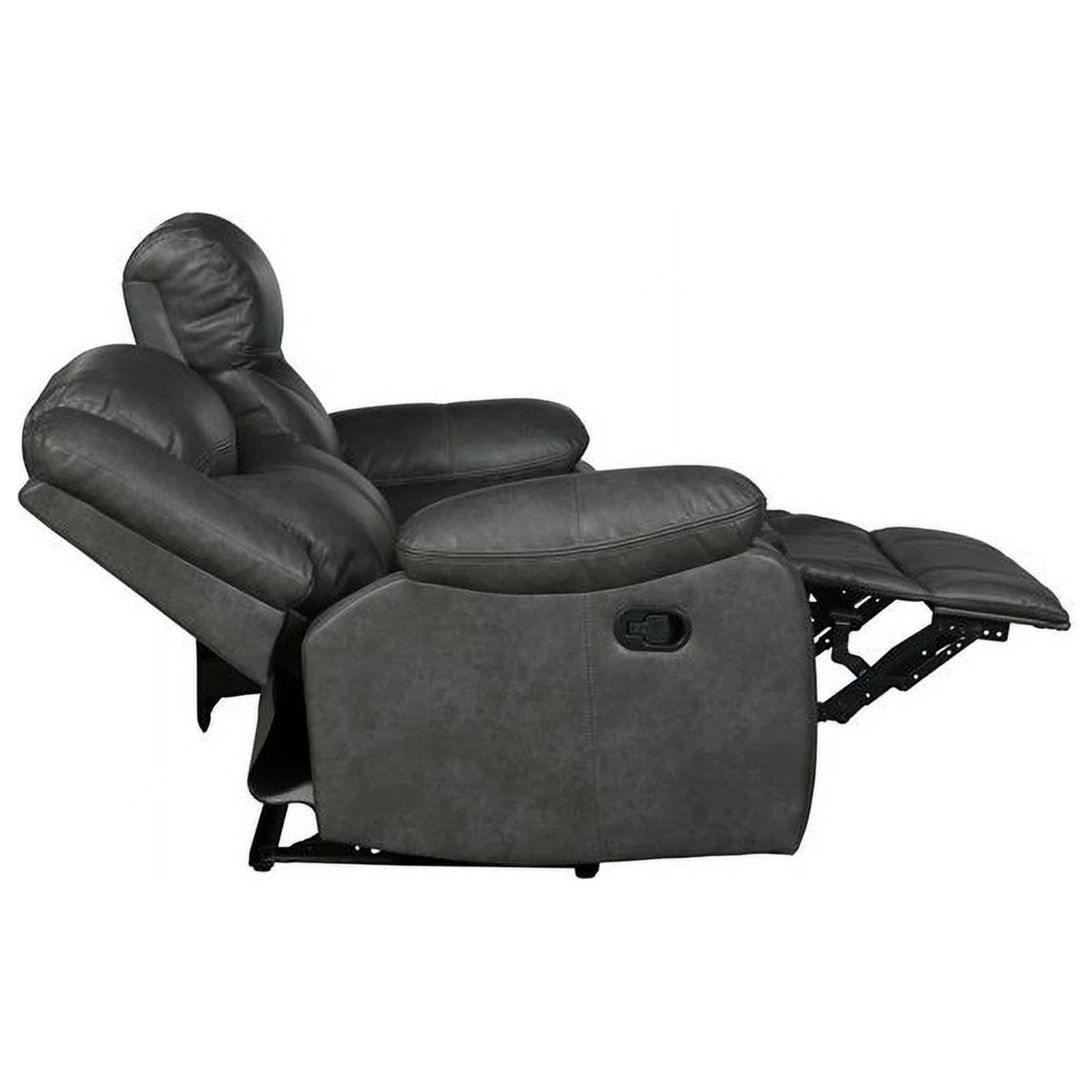 Titan Furnishings Transitional Faux Leather Reclining Sofa Set in Gray