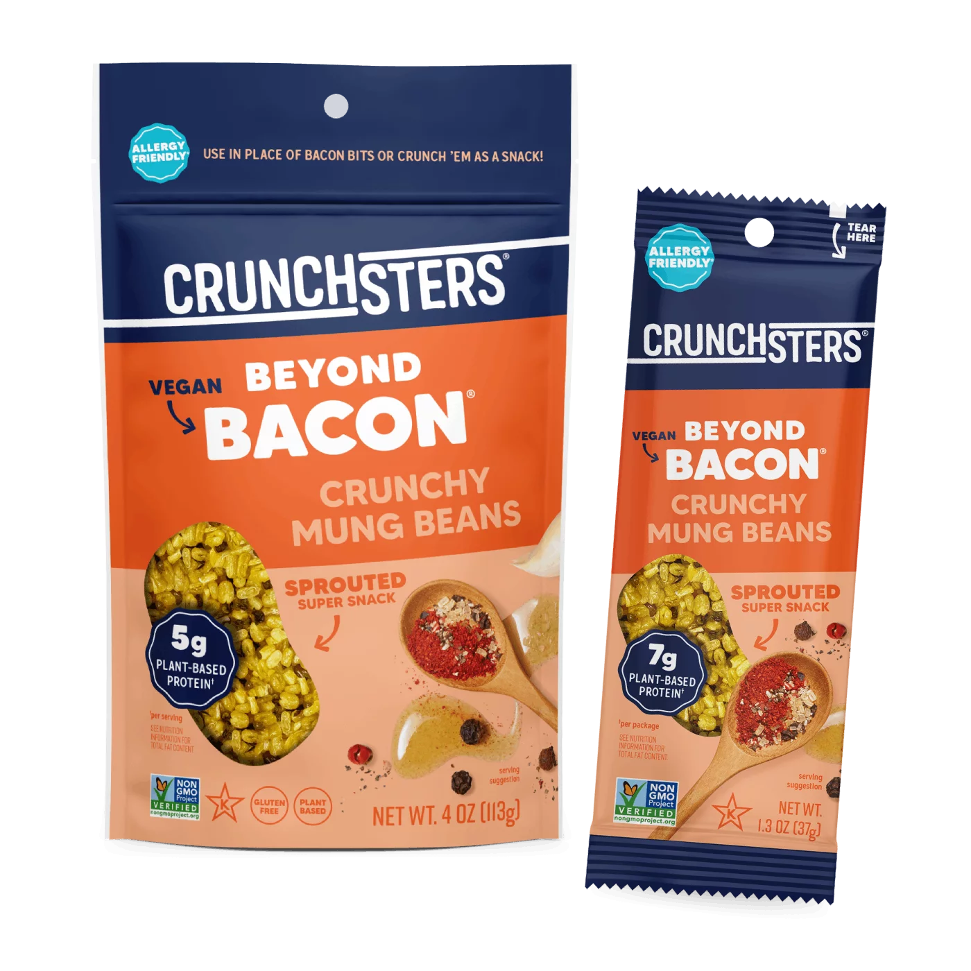 Crunchsters - Sprouted Protein Snack - Beyond Bacon 4oz 6-Pack