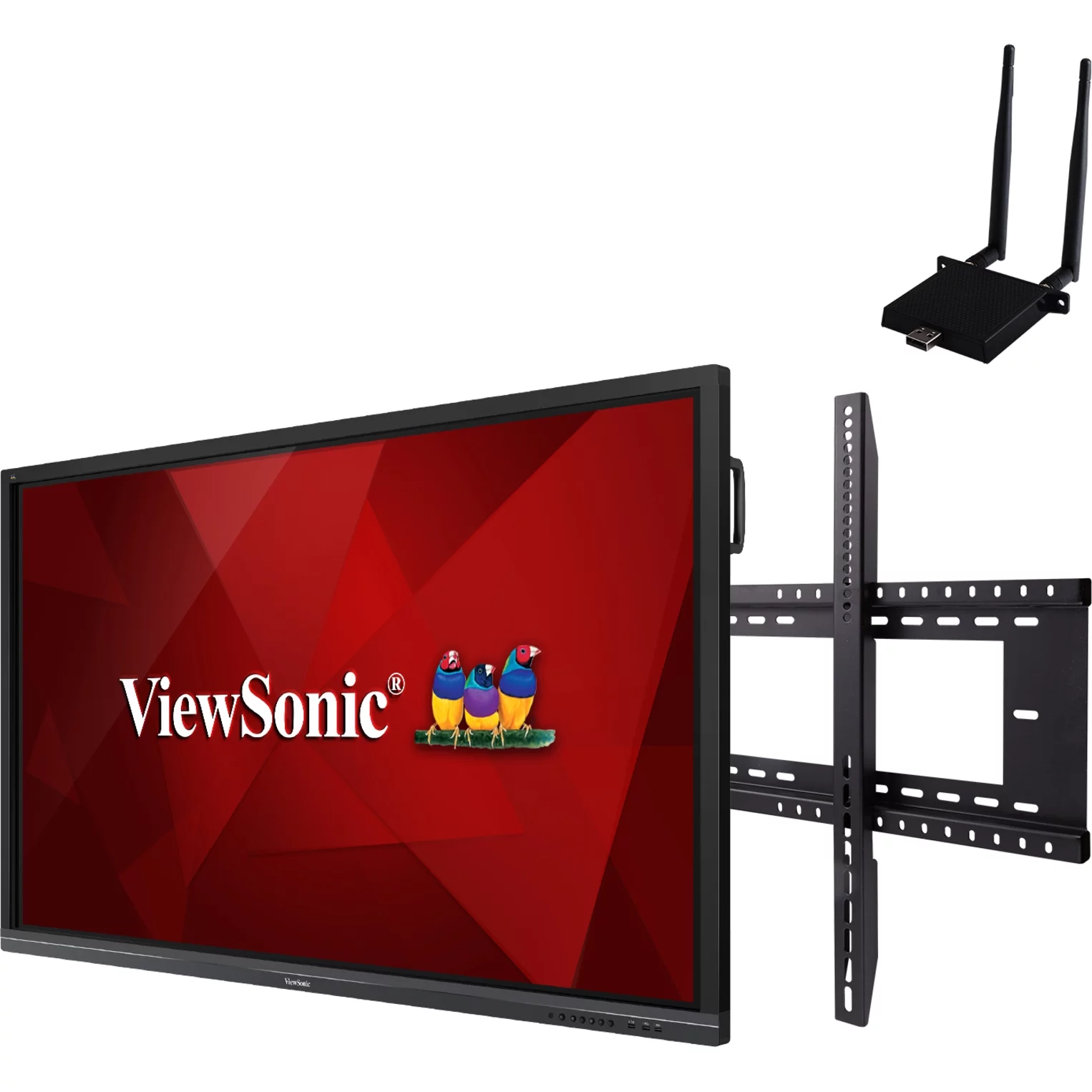 ViewSonic ViewBoard IFP7550-E1, 4K Interactive Display with WiFi Adapter and Fixed Wall Mount, 350 cd/m2, 75