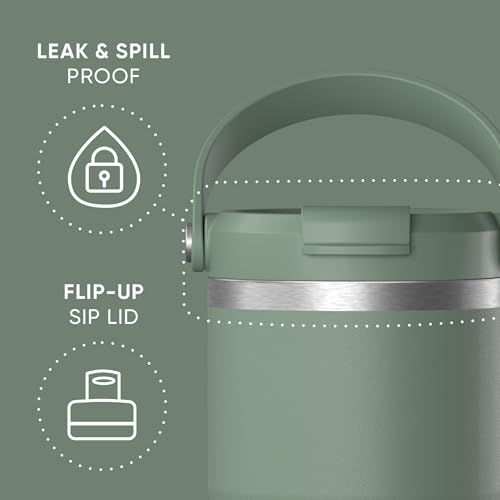 Hydrapeak Nomad 24 oz Tumbler with Handle and Straw Lid, Leakproof, Double Insulated, 24oz Cup Stainless Steel (Blush)