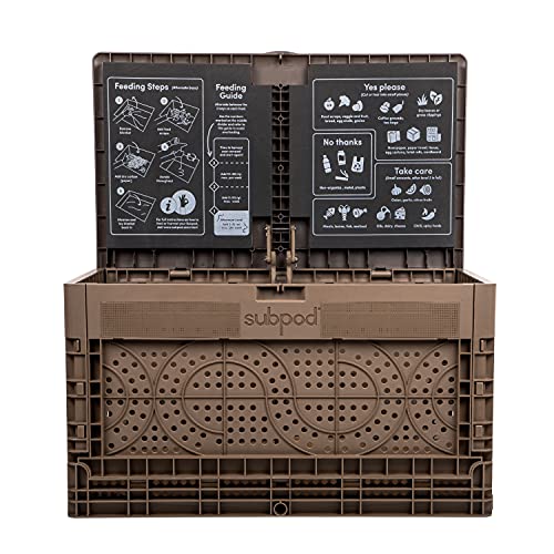 Subpod Compost Bin - Large Outdoor Worm Farm & Aerobic Composting System (33lb) - Smell-Free Food-Scrap Disposal for Healthy Soil - Low-Maintenance Garden Composter for Sustainable Living