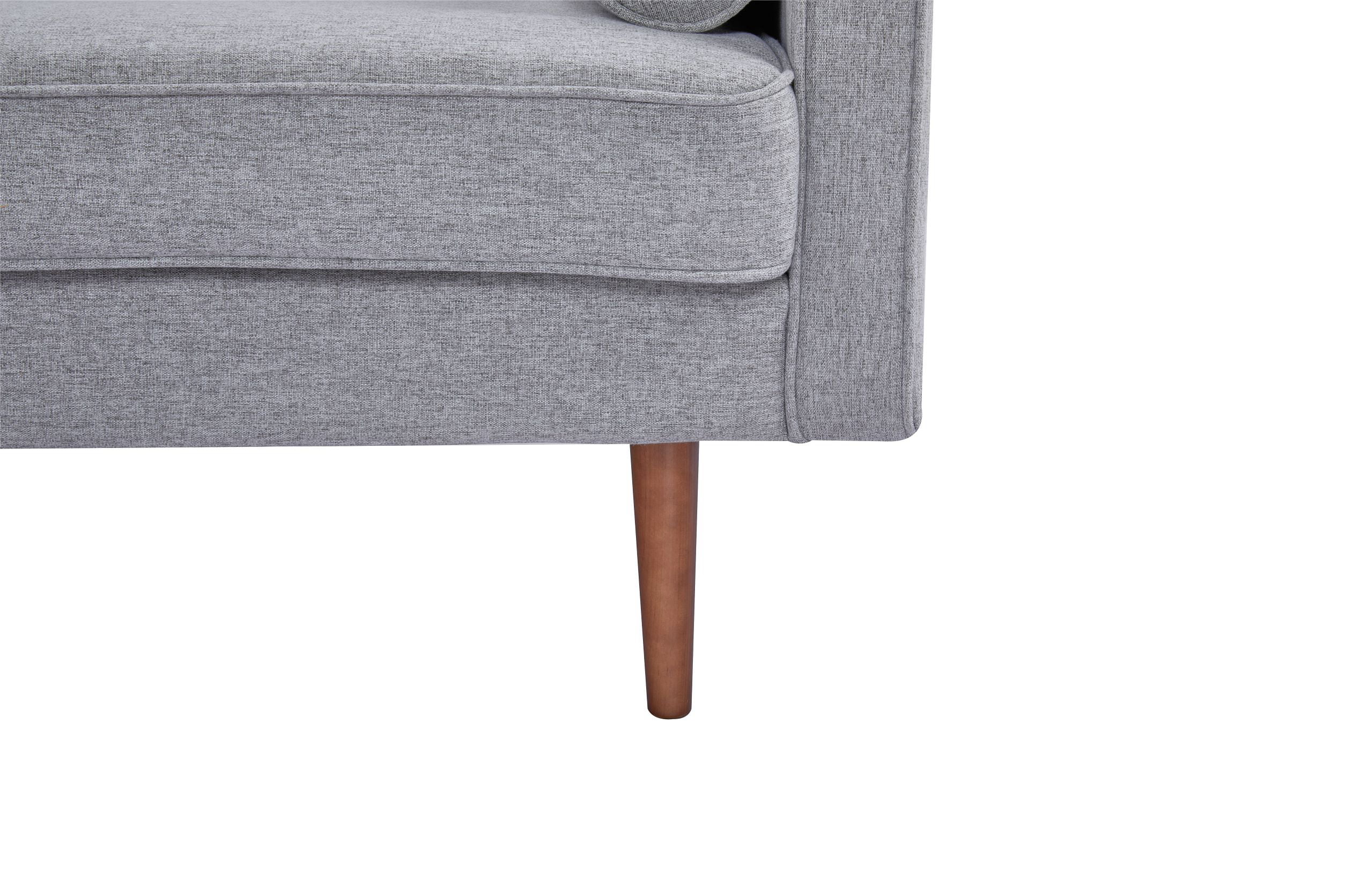 Artdeco Home Rolla Polyester Convertible Sofa, Light Gray