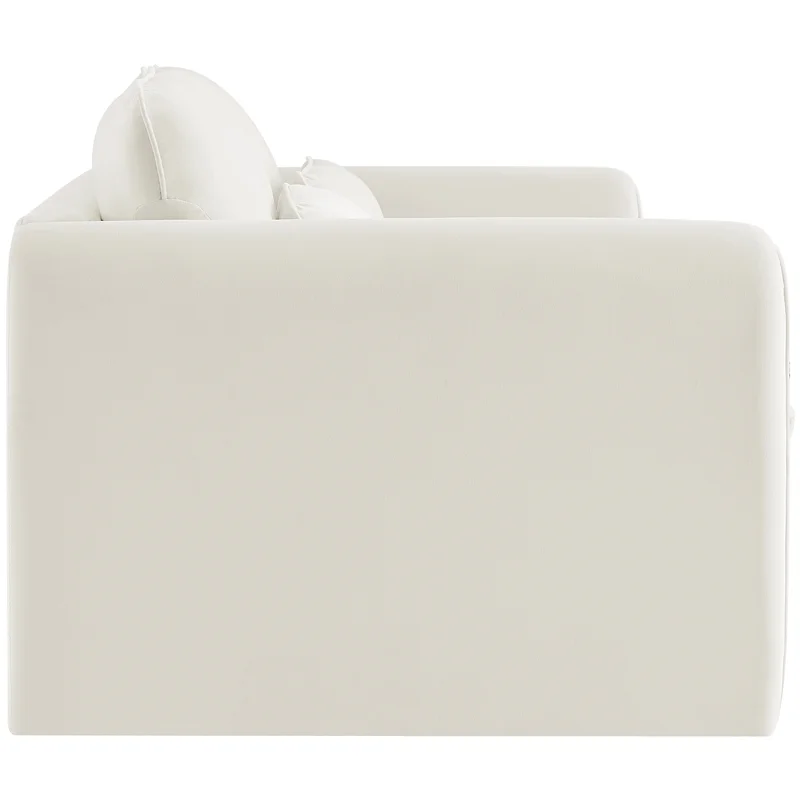 Meridian Furniture Sloan Cream Velvet Fabric Loveseat