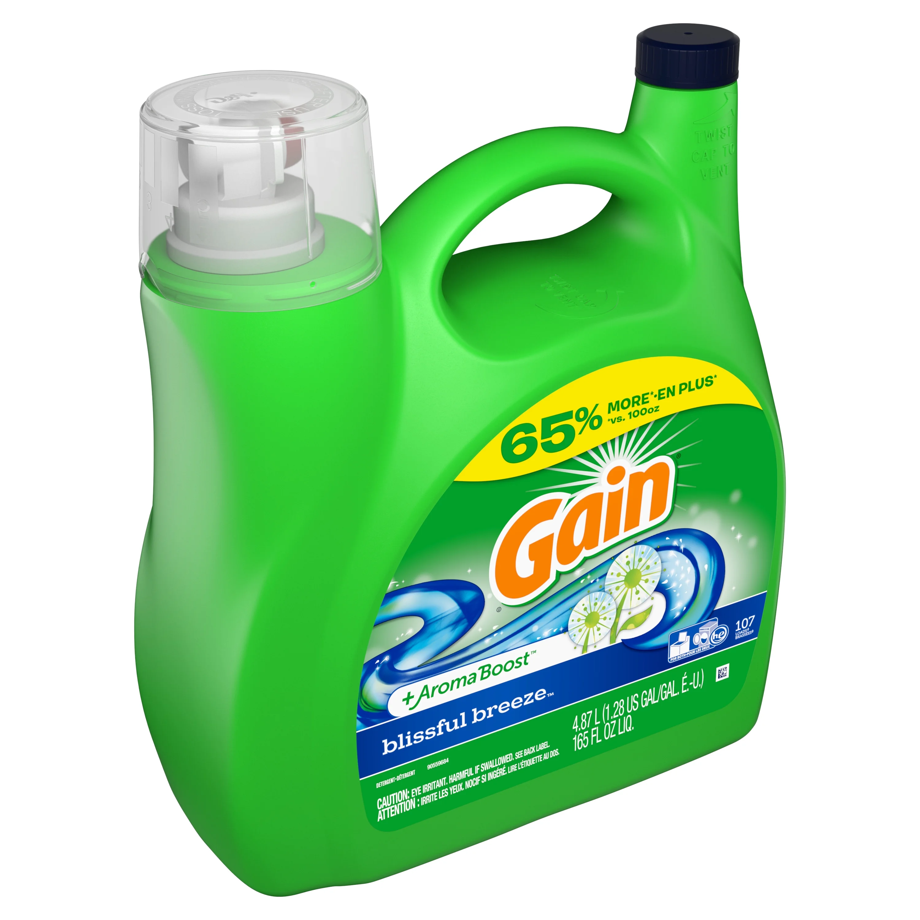 Gain Blissful Breeze, 107 Loads Liquid Laundry Detergent, 165 Fl Oz