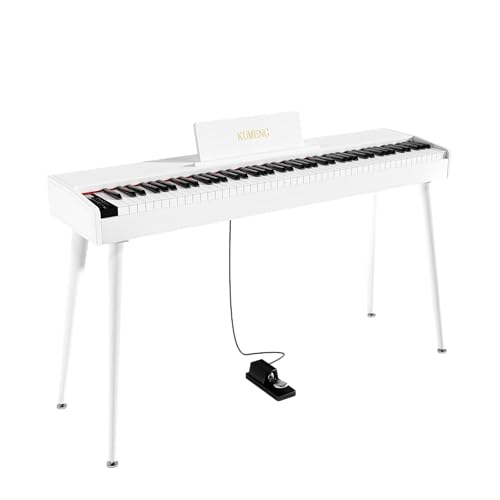 digital Piano 88 Key Semi Weighted Keyboard,Full-size Electric Piano for Beginners,with Sheet Music Stand,Pedal,Power Adapter,Headphone Mode,USB-MIDI (KU-3506 Digital Piano with Stand)
