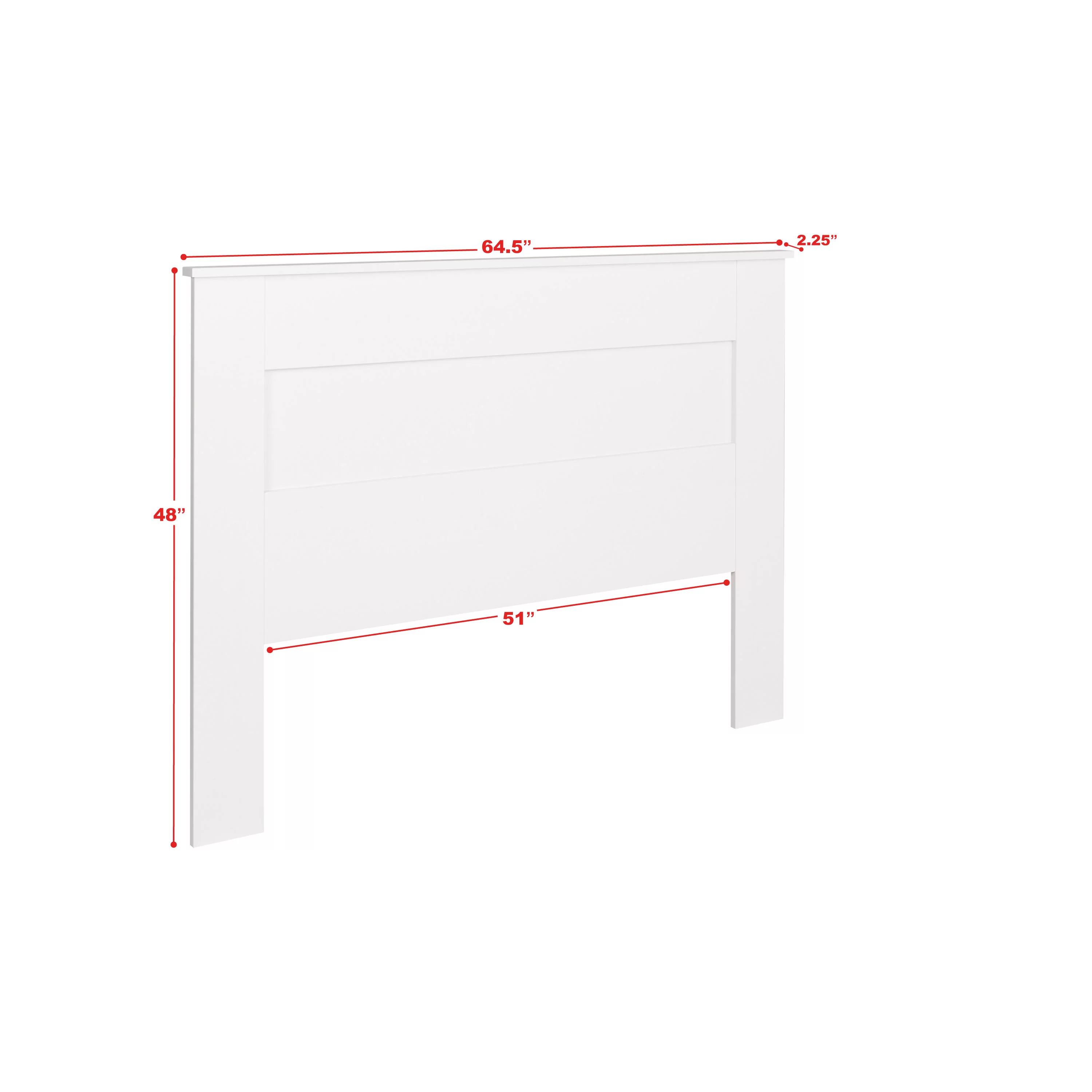 Prepac Select Flat Panel Headboard, Queen, White