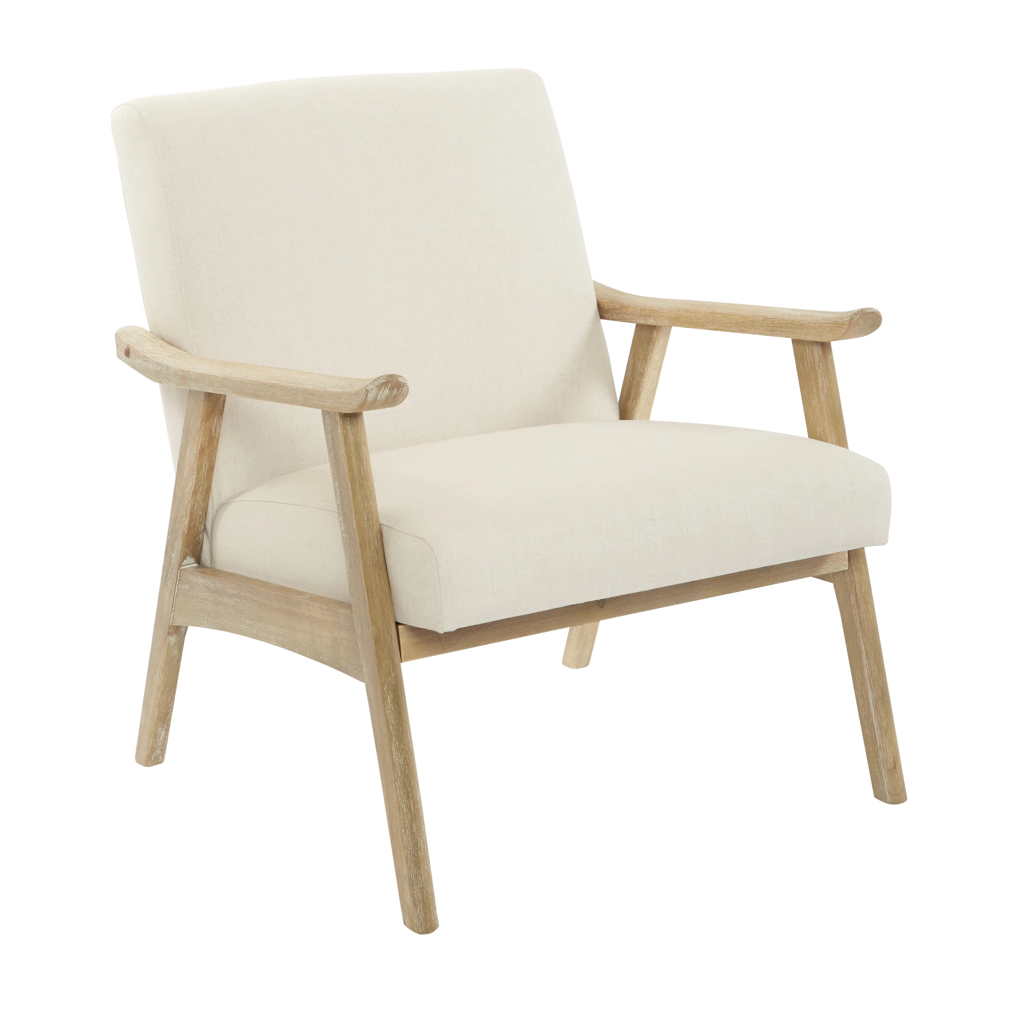 OSP Home Furnishings Weldon Chair in Linen fabric with Brushed Finished Frame