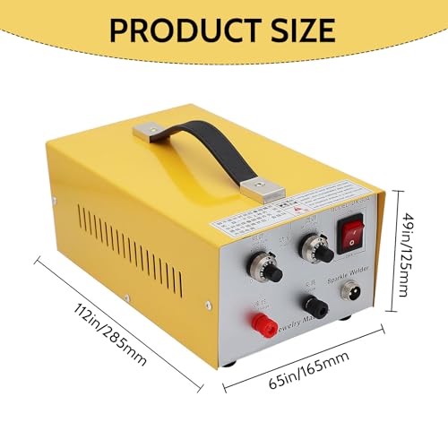 Jewelry Spot Welder,30A Electric Spot Welder,Professional Pulse Welding Machine for Gold,K Gold,Silver,Platinum and High-Grade Steel,Adjustable,Portable (Yellow)