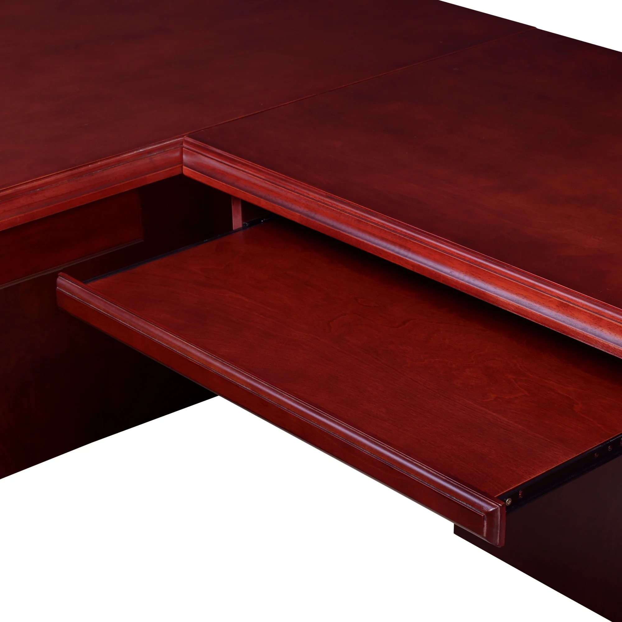 Regency Prestige 72 x 36 in. L Shape Desk with Double Pedestal Drawer Unit - Mahogany