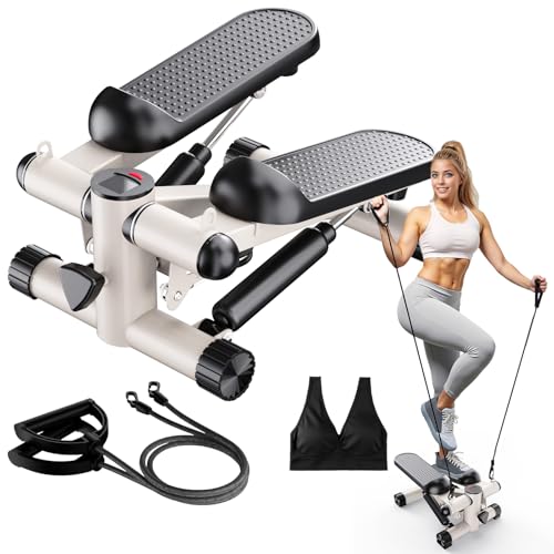 Total Body 2-in-1 Stepper Machine, Total Body Workout, Adjustable Hydraulic, Resistance Bands