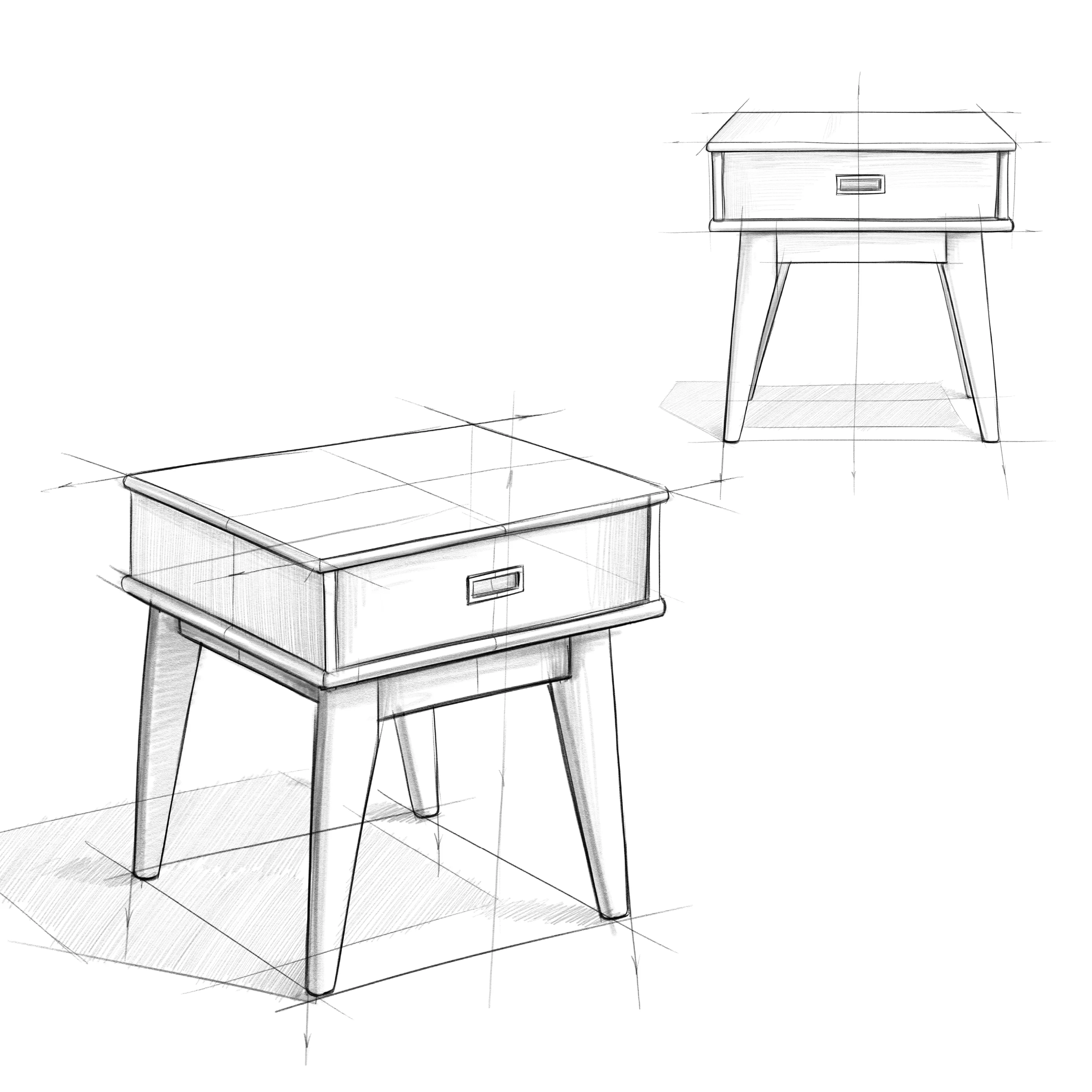 Simpli Home Draper Mid Century End Table