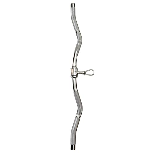 Lat Cable Machine Attachment Curl Pulldown Barbell Revolving Bar, Multi-Exerciser Cable Attachment, Solid Steel Tricep Press Down Bar with Rubber Handgrips & Revolving Hanger