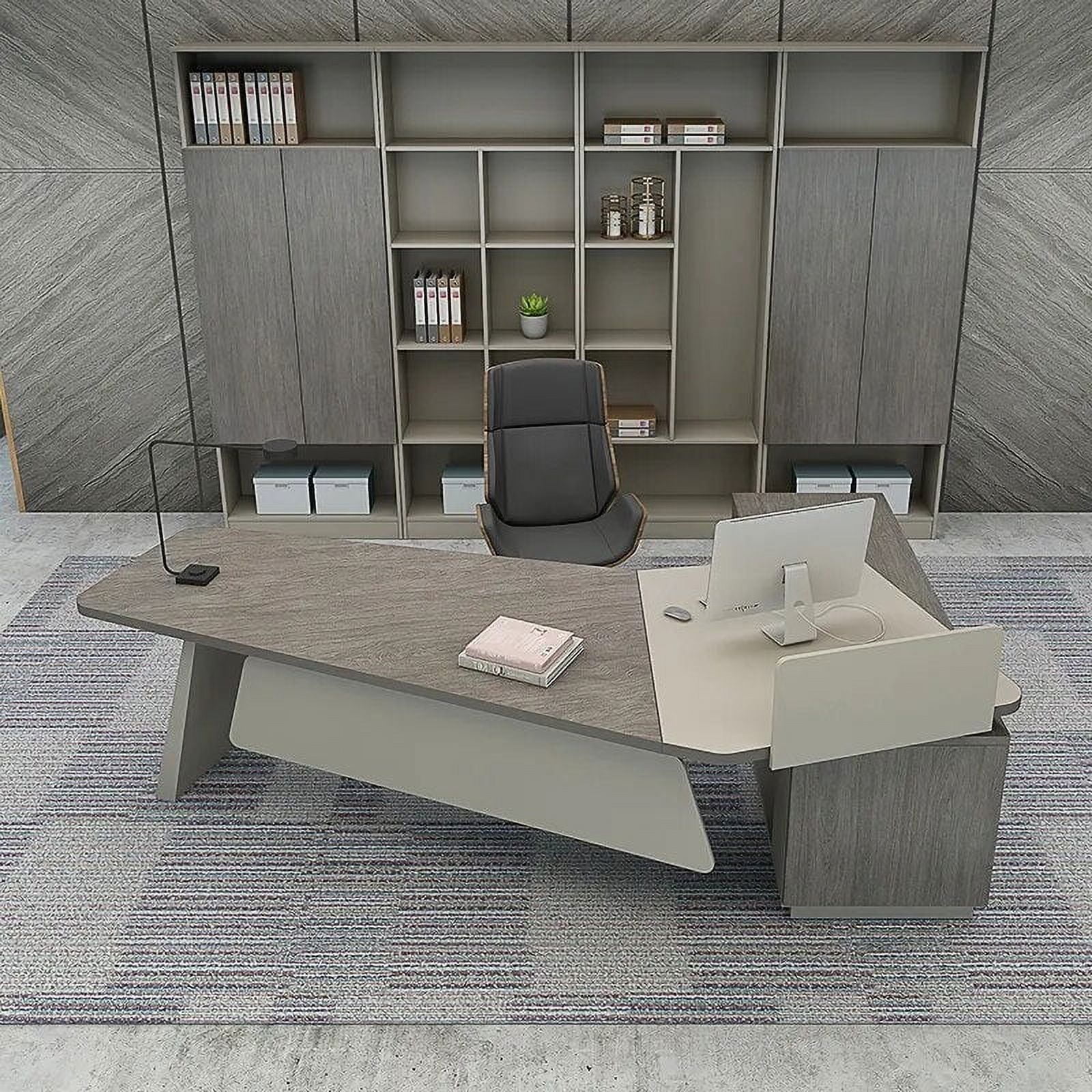 Customized office desk, fashionable and creative boss desk and chair combination, complete set of bookcases, simple and modern
