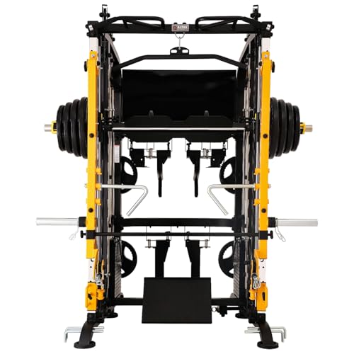 Altas Strength Smith Machine with Lever Arms Pulley Ratio 2:1 Squat Rack Pull Up Bar Upper Body Strength Training Leg Developer Light Commercial Home Gym Strength Training 3061B