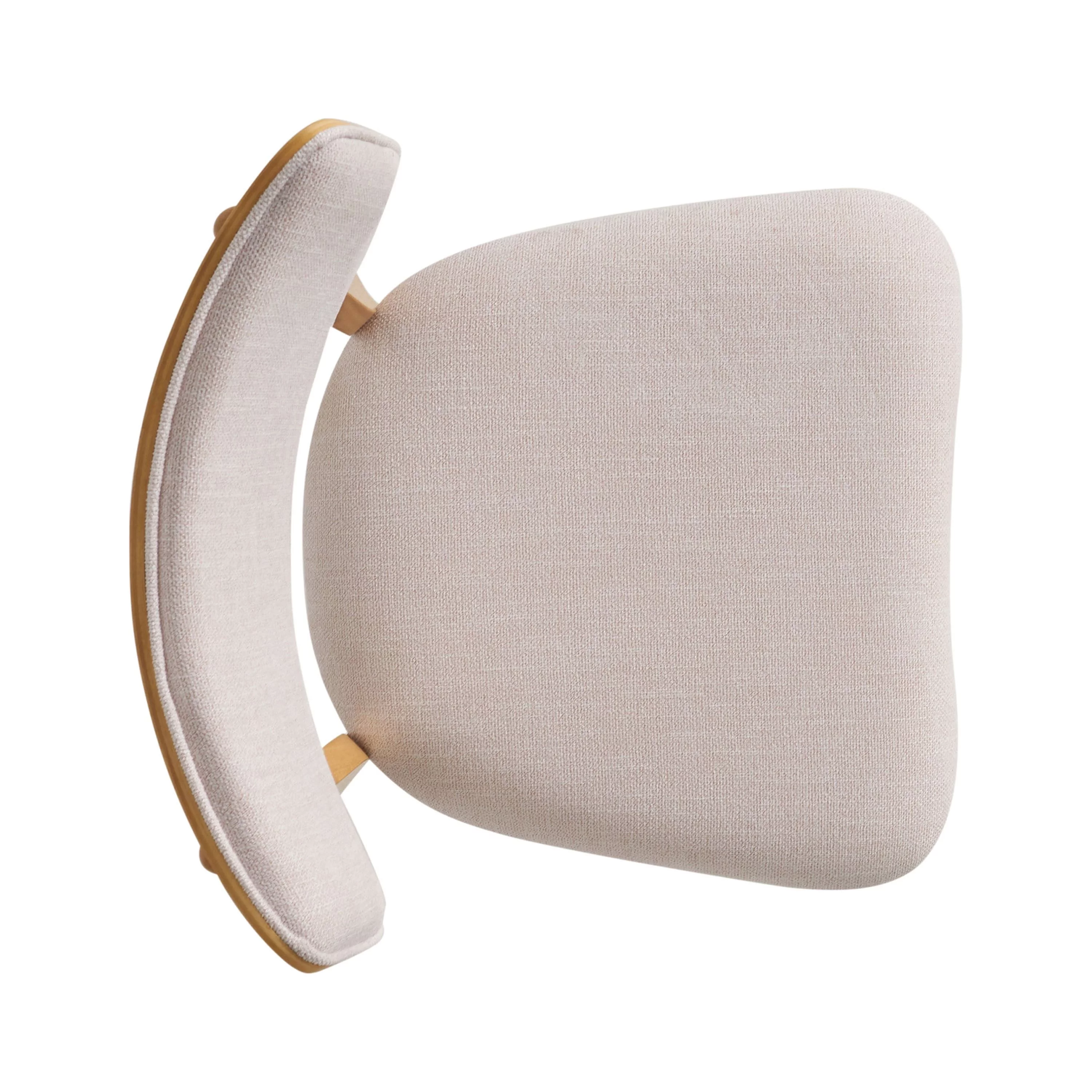 Abrielle Mid Century Modern Dining Chairs with Rubberwood Frame, Set of 2, Light Beige and Natural Oak