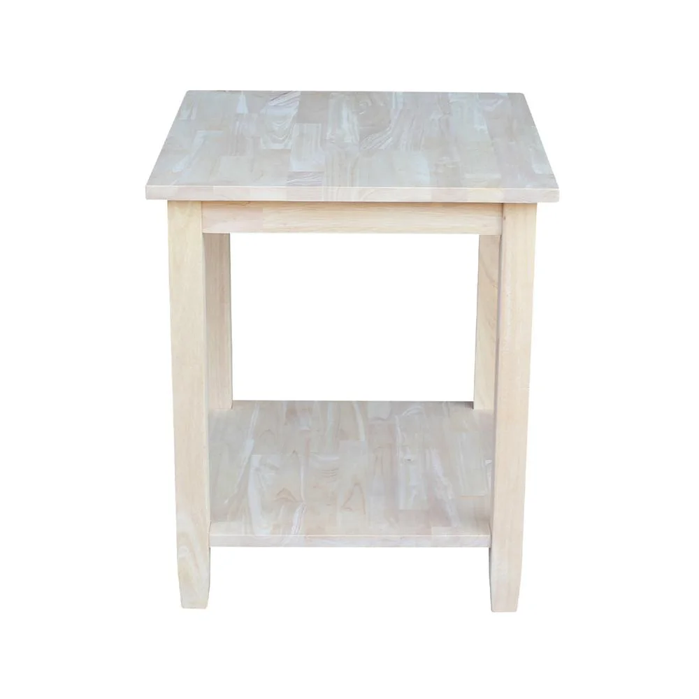 International Concepts Solid Wood Solano End Table Unfinished