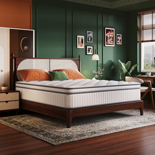 Queen Mattress, 10 Inch Queen Size Mattresses in a Box, Gel Memory Foam Hybrid Mattress for Motion Isolation, Soft and Comfortable, Pressure Relief, Medium Firm Support