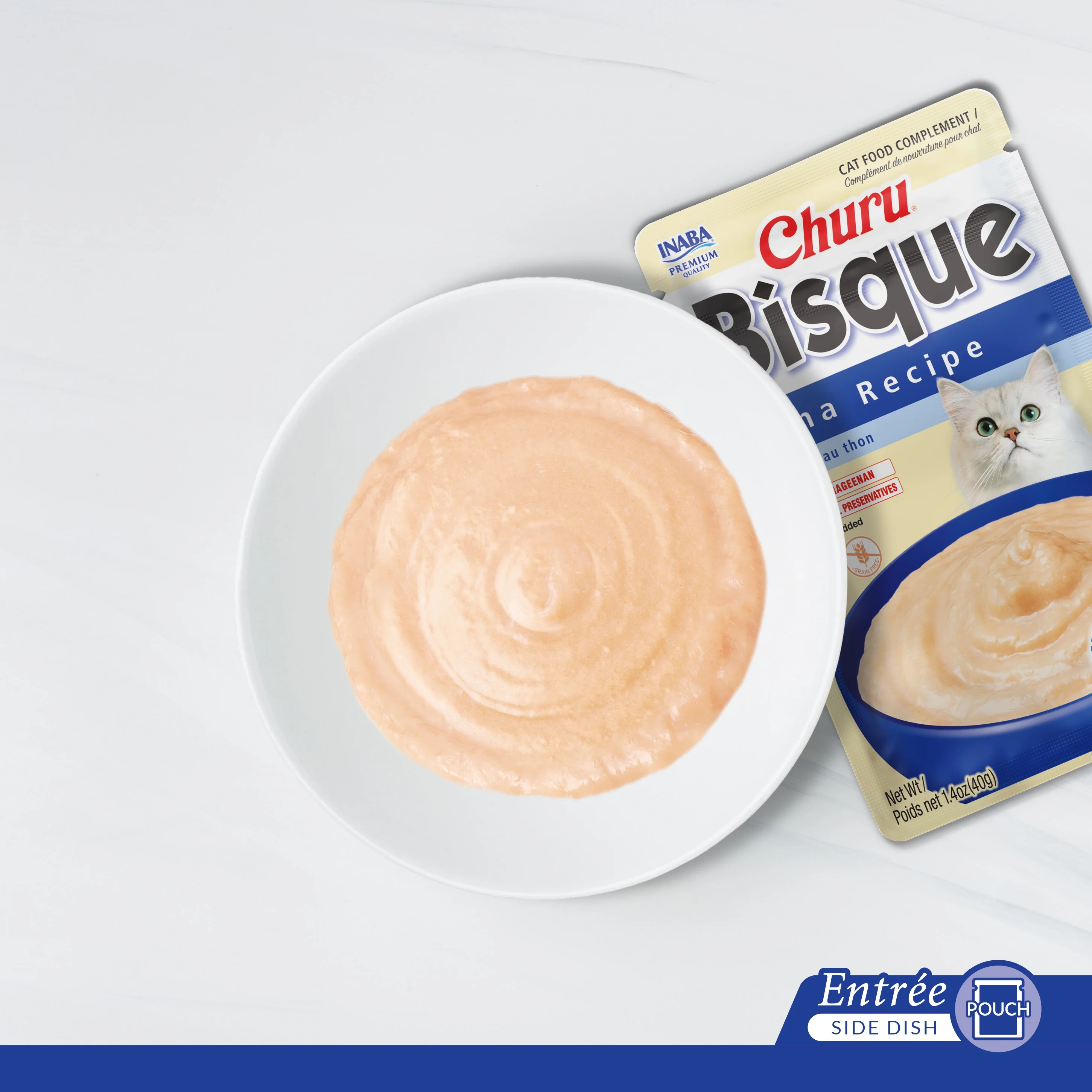 INABA Churu Bisque, Lickable Cat Treat with Vitamin E, 1.4 oz, 12 Servings, Chicken