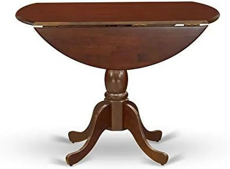 KHBIULIFE DMT-MAH-TP Dublin Kitchen Table -  Round Dining Table Top with Dropleaf & Pedestal Base  42x42 Inch  Mahogany