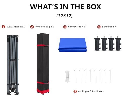 ABCCANOPY Pop Up Canopy - Outdoor Patio Portable Canopy Tent Heavy Duty for Backyard and Deck with 4 Sandbags(White, 10x10)