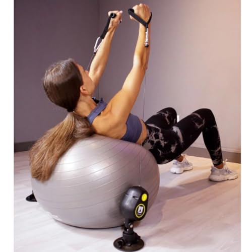 Rebuwo Rope Trainer, Pull Up Rope Trainer, Mini Cable Crossover, Vacuumed Exercise Rope, 3 Resistance Level, 5-10-15 Ibs Adjustable Exercise Machine, All-in-One Home Gym Solution,