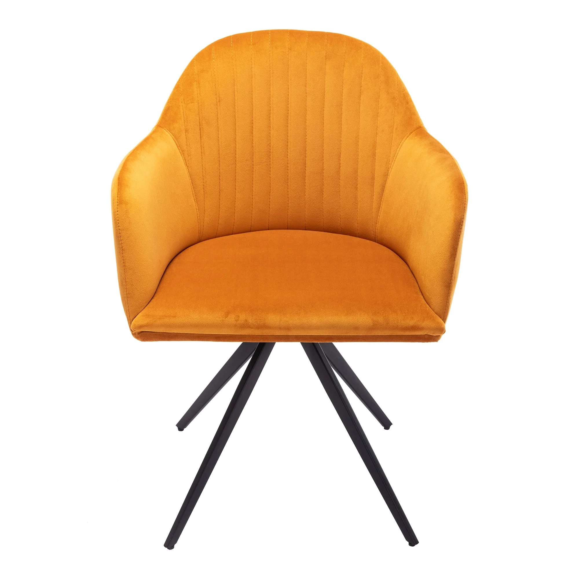 Rowe Swivel Arm Velvet Chair Cognac