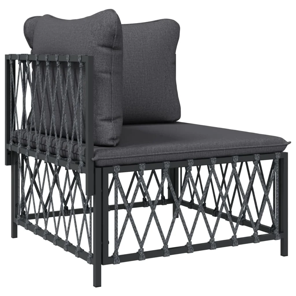 Anself 5 Piece Patio Set with Cushions Anthracite Steel