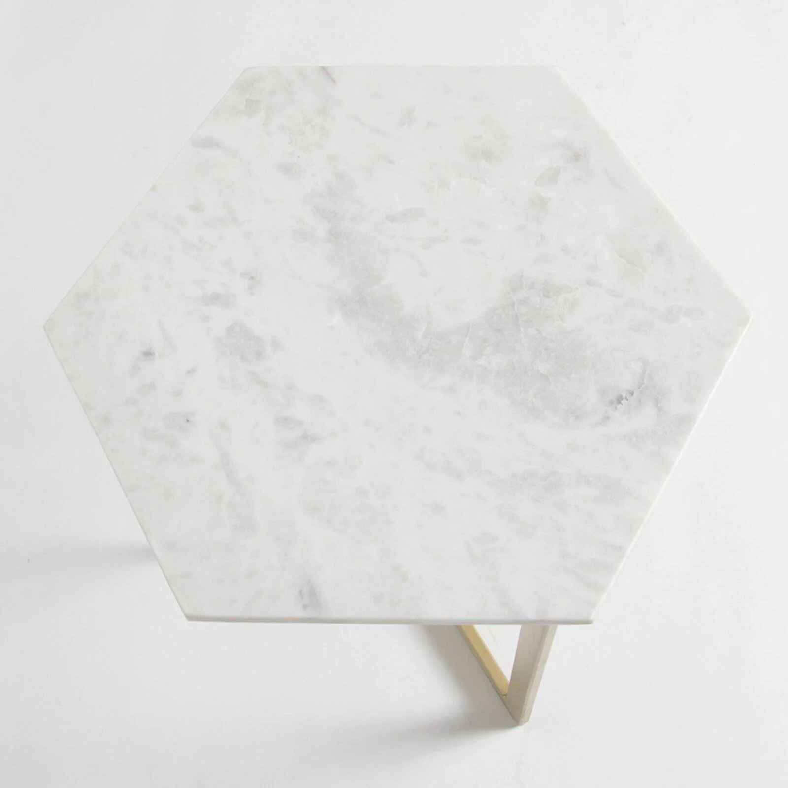 Best Home Fashion Prince Hexagon Marble Top Accent Table