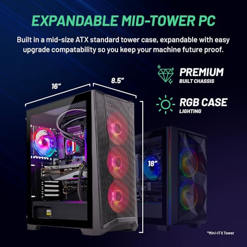Skytech King 95 Gaming PC Desktop, Ryzen 7 9700X 3.8 GHz (5.5GHz Turbo Boost), NVIDIA RTX 5070 12GB GDDR7, 1TB Gen4 SSD, 32GB DDR5 RAM 6000 RGB, 850W Gold PSU, 360mm ARGB AIO, Wi-Fi, Win 11 Home