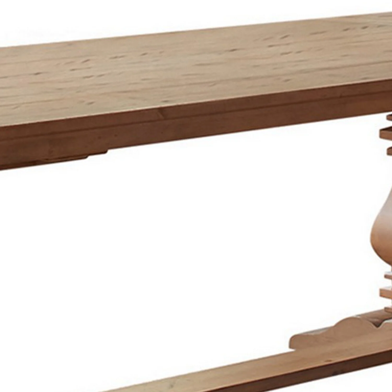 Benjara BM302407 94-126 in. Som Wood 2 Draw Leaf Extension & Pedestal Dining Table, Brown