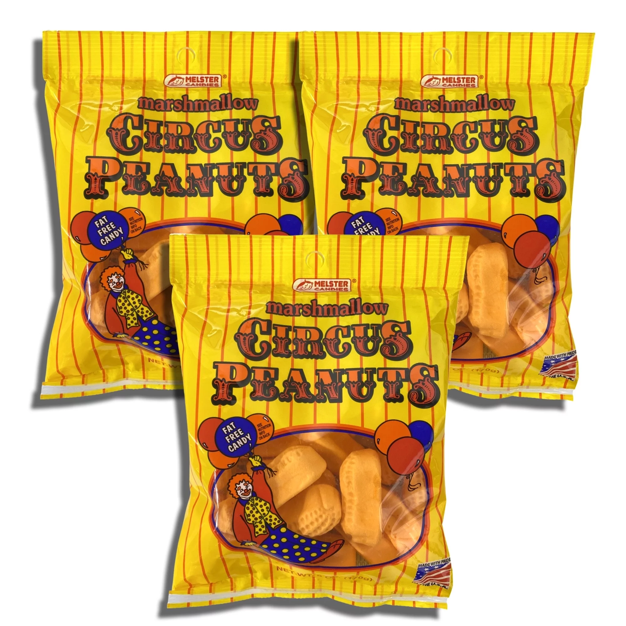 Marshmallow Circus Peanuts by Melster Bundled by Tribeca Curations | 6 Oz | Value Case Pack of 12 bags
