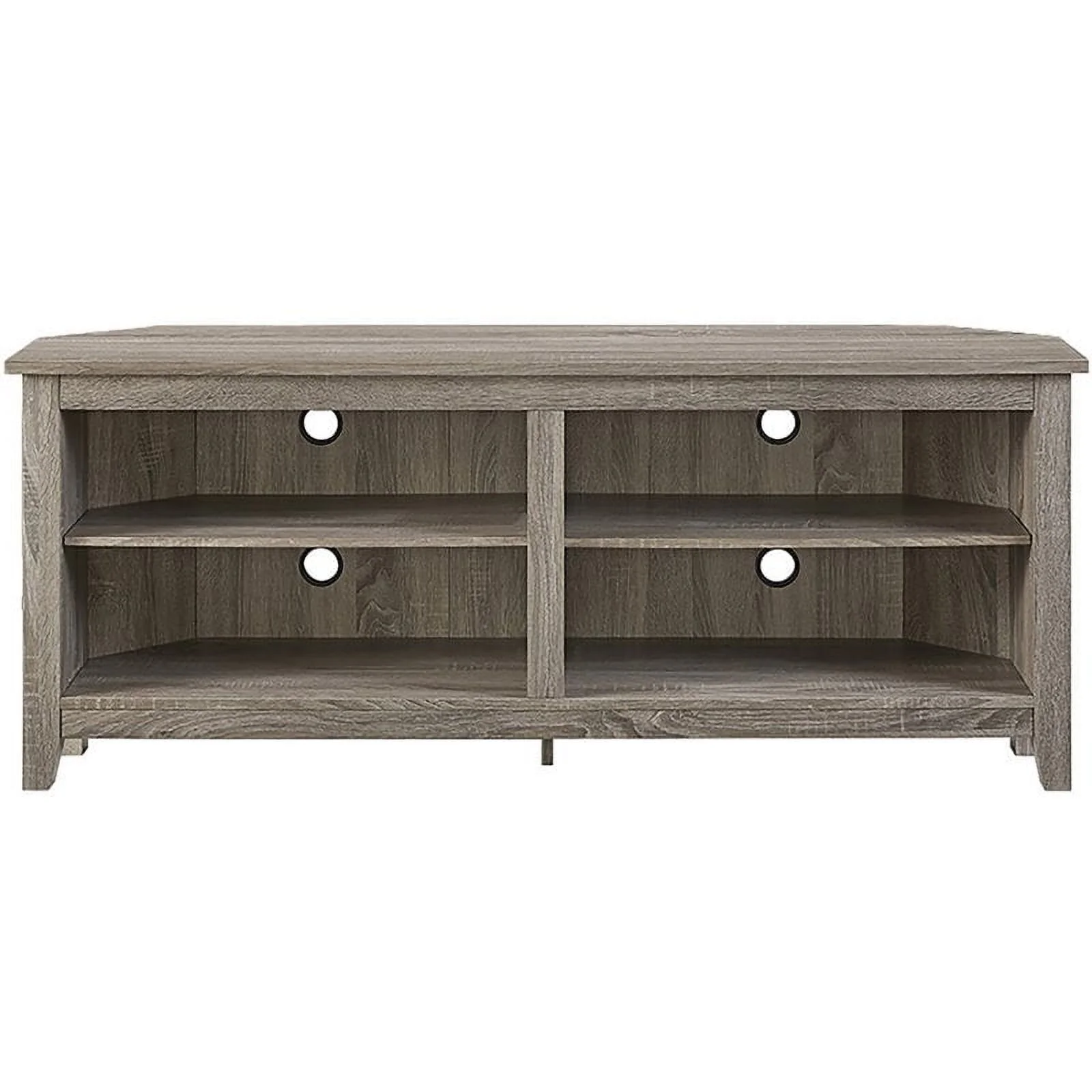 Pemberly Row Modern Wood Corner TV Stand for TVs up to 58