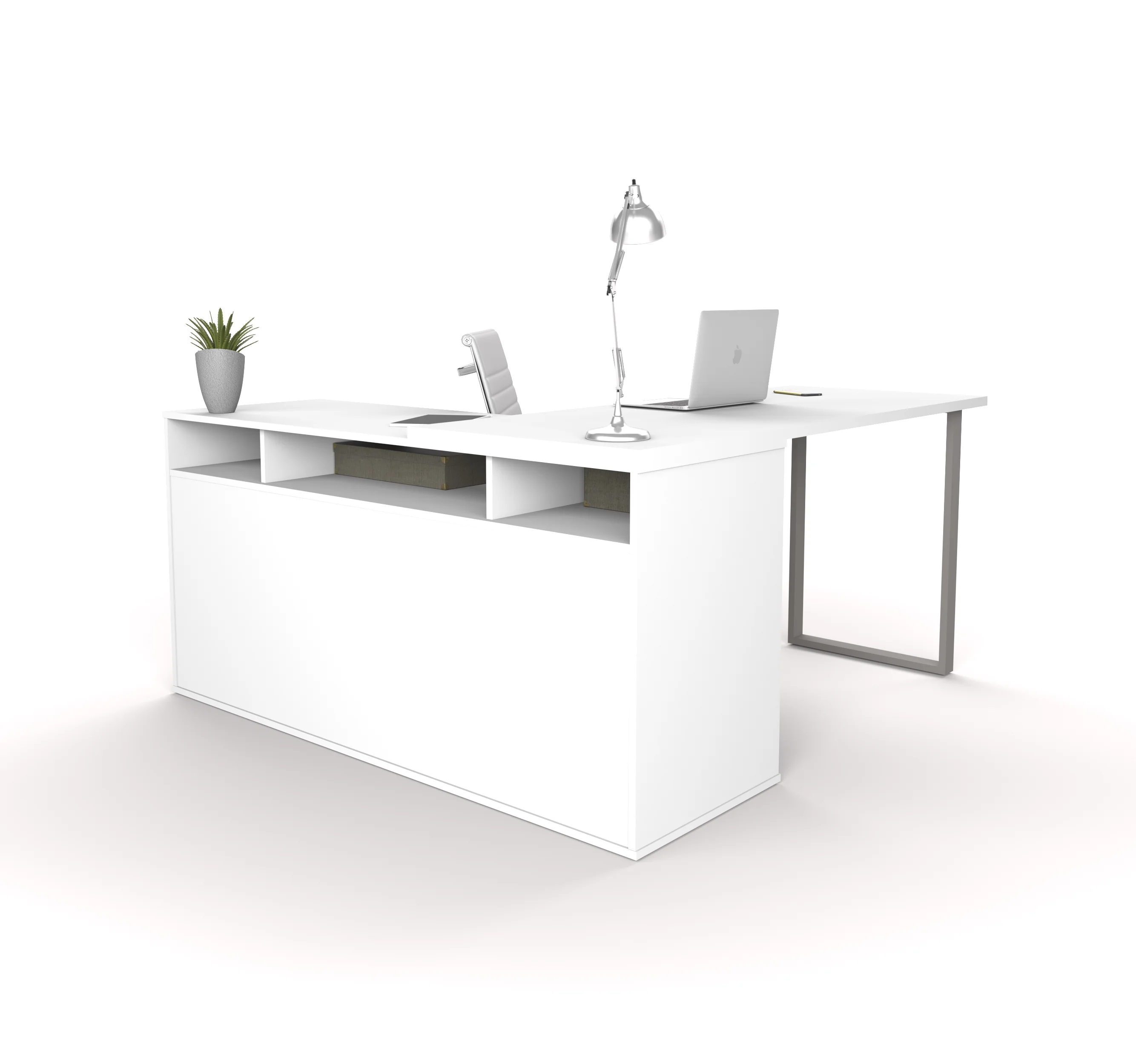 Bestar Solay 60W L-Shaped Desk in white