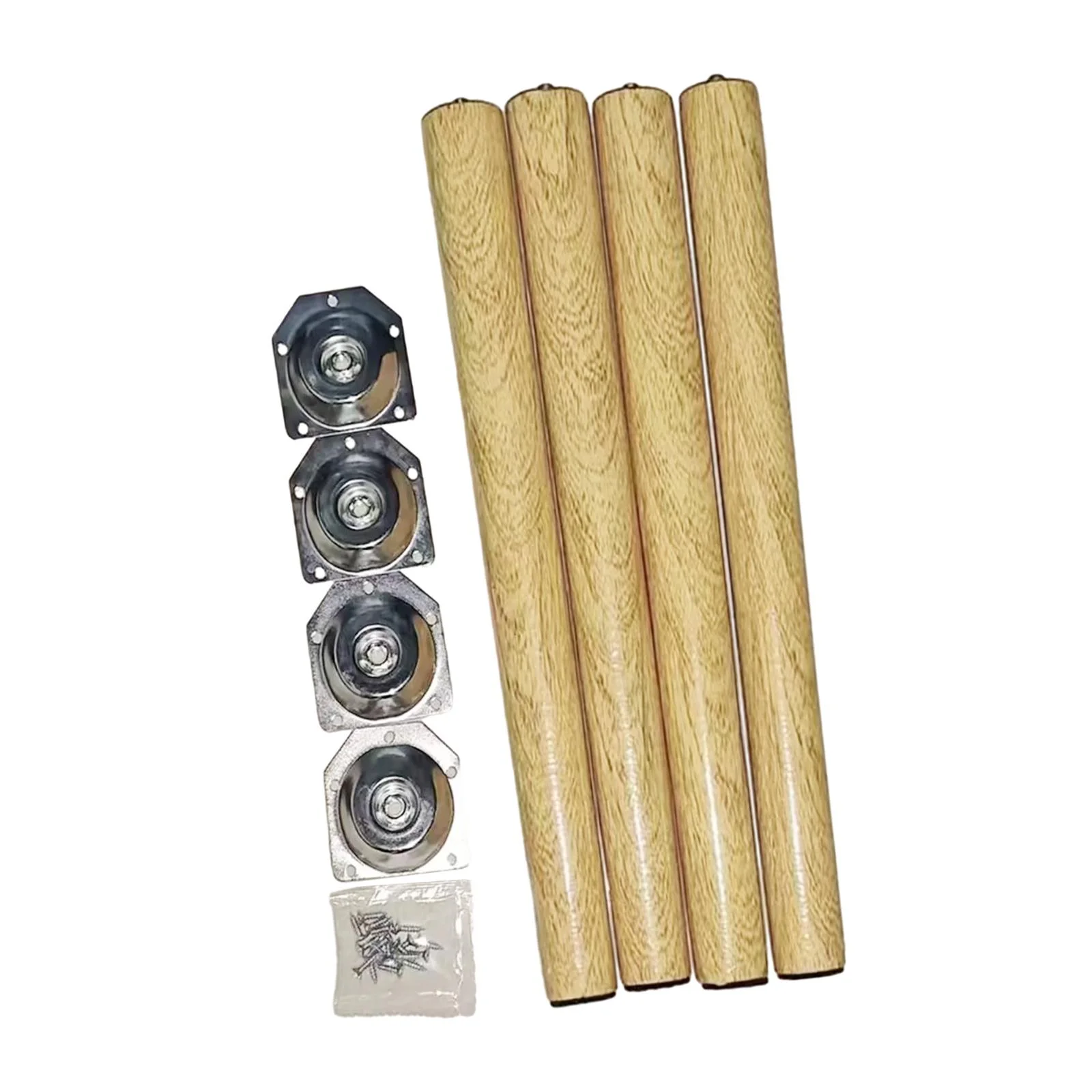 4Pcs Wooden Furniture Legs Replace Parts Anti Slip Durable Wood Table Legs Desk Table Feet Legs for Couch Night Stand Dresser 50cm