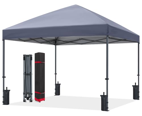 ABCCANOPY Pop Up Canopy - Outdoor Patio Portable Canopy Tent Heavy Duty for Backyard and Deck with 4 Sandbags(White, 10x10)