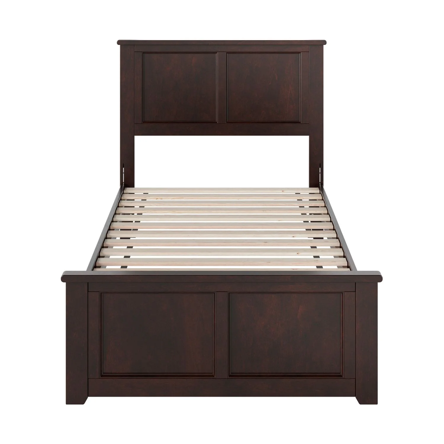 AFI Charlotte Twin Solid Wood Low Profile Platform Bed with Matching Footboard, Espresso