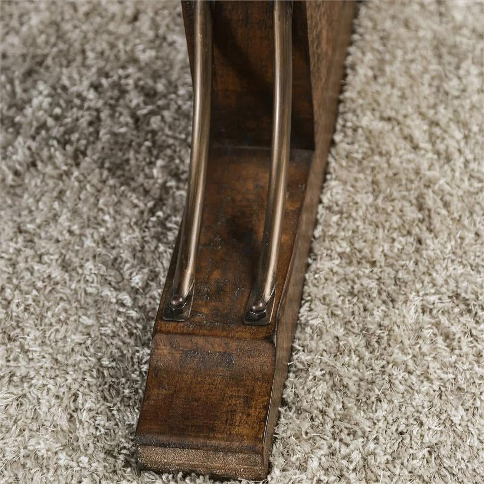 Furniture of America Arlyne Solid Wood Rectangle Dining Table in Rustic Walnut