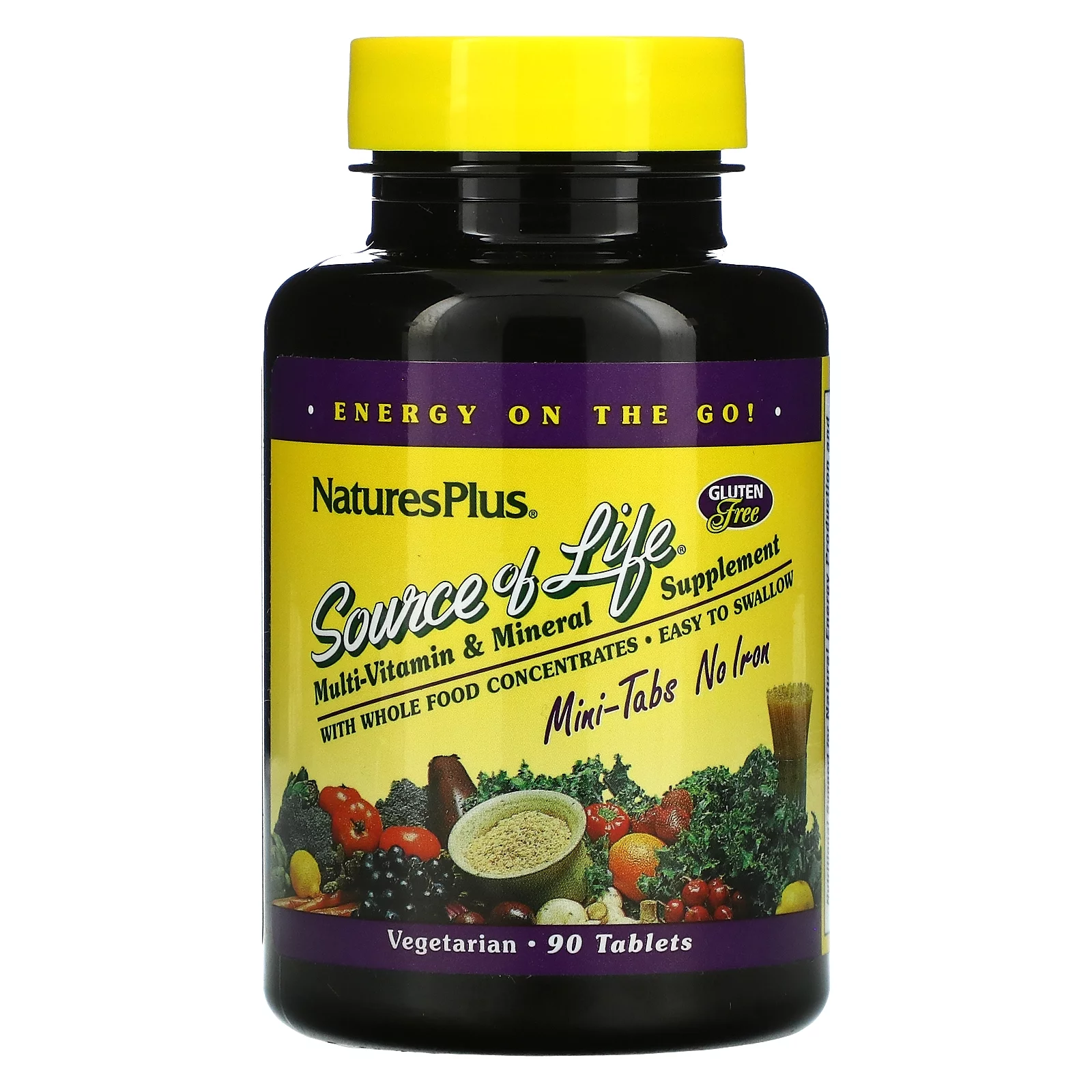 Nature's Plus Source Of Life, Multi-Vitamin & Mineral Supplement, No Iron, 90 Mini-Tablets