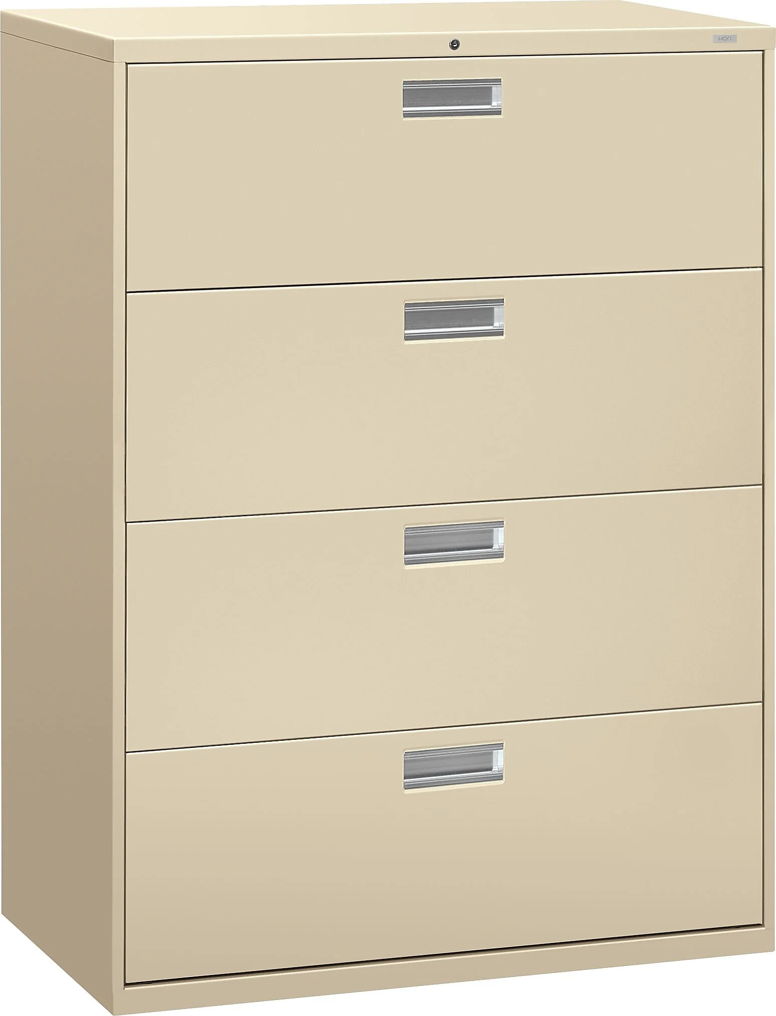 HON 4 Drawers Lateral Lockable Filing Cabinet, Putty