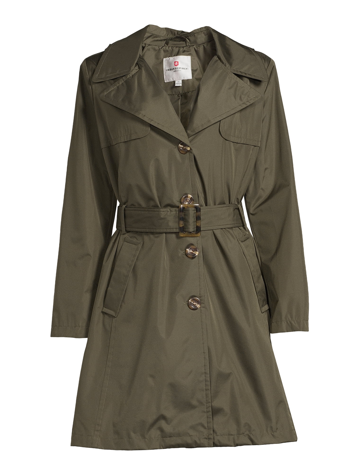 Urban Republic Women's Poly-Techno Hooded Trench Coat, Sizes S-XL