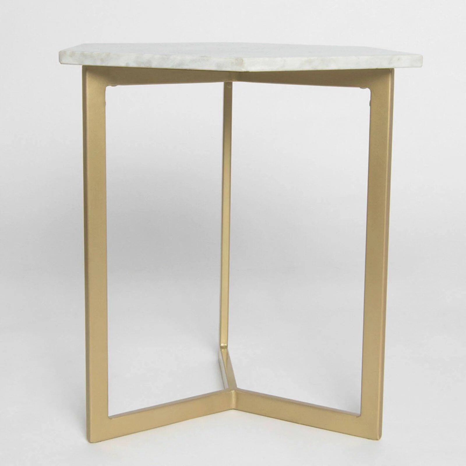 Best Home Fashion Prince Hexagon Marble Top Accent Table