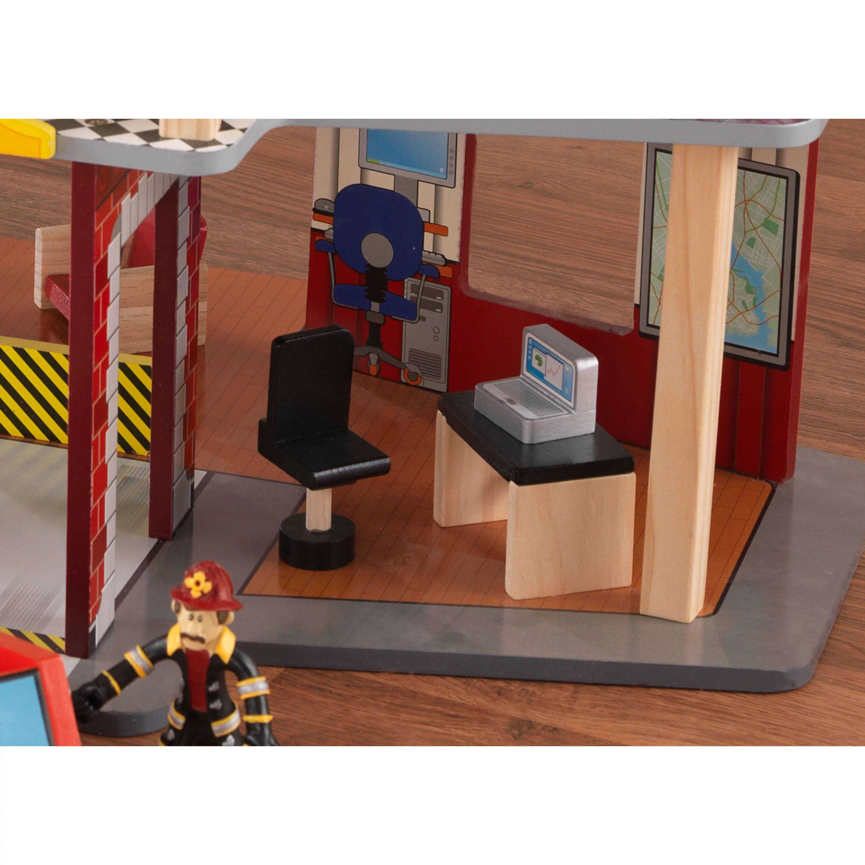 KidKraft Deluxe Wood Rescue Play Set with Ambulance, Fire Truck, Helicopter & 27 Pieces