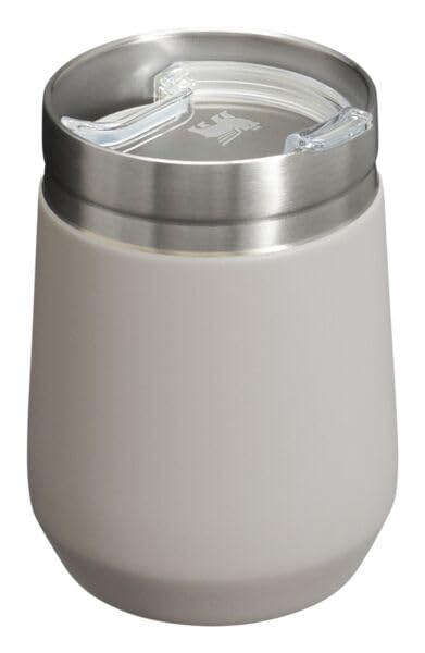 Stanley GO Everyday Wine Tumbler 10 oz | Press Fit Drink Through Lid | Beverage, Coffee, and Cocktail Cup | Insulated Stainless Steel Wine Glass | BPA-Free | Ash