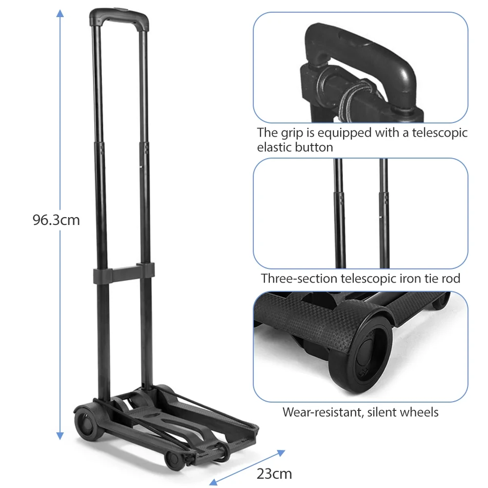 Andoer Trolley,Collapsible Dolly Cart Collapsible Hand Dolly Hand Collapsible Dolly Cart Radirus Collapsible Cart 2 Wheels Cart Hand Wheels Hand Cart Easy 2-wheel Easy 2-wheel Cart Dazzduo Pristin