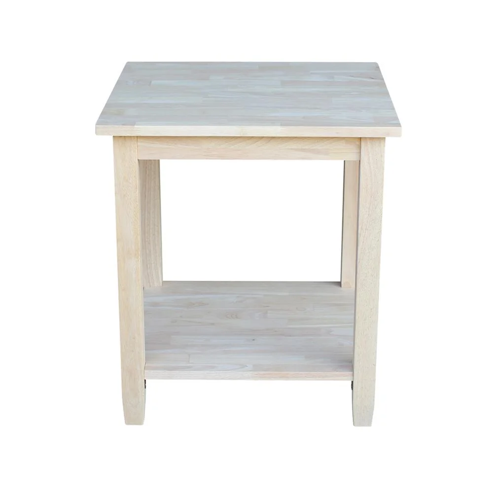 International Concepts Solid Wood Solano End Table Unfinished