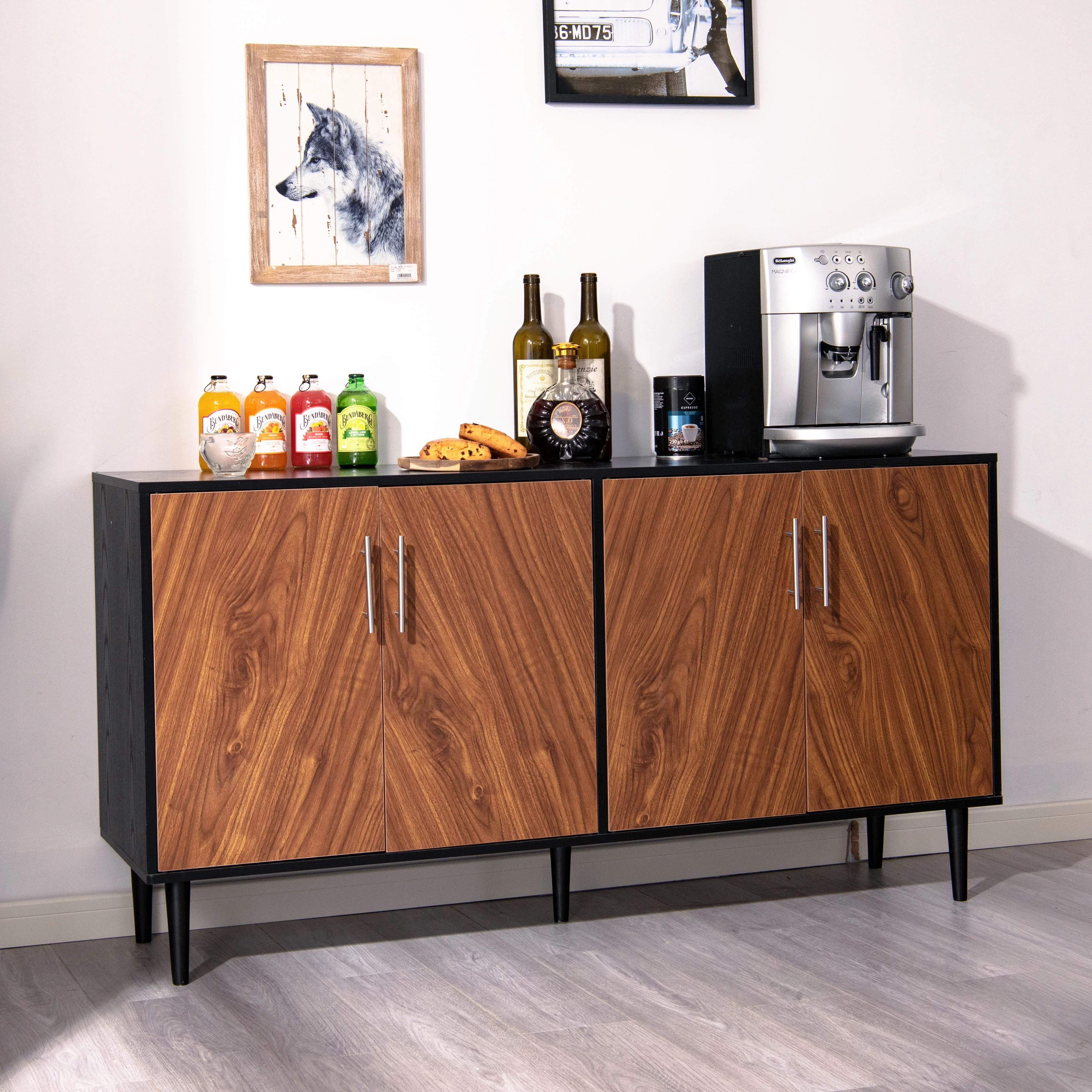 Black TV Stand for 65 inch TV, 58