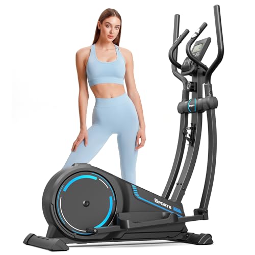 Dripex Elliptical Exercise Machine, Hyper-Quiet Magnetic Elliptical Machine for Home, Elliptical Training Machines with 16 Levels Resistance, 8KG Flywheel, Pulse Sensor, 15.3IN Stride
